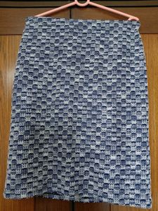 AND Chic Blue & White Textured Skirt Size L