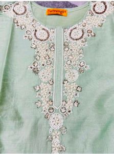 Elegant Light Green Embroidered Kurta