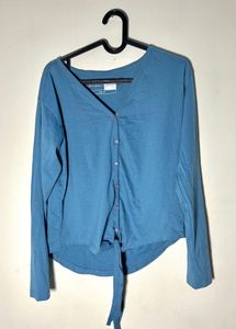 Combo of 2 Full Sleeve Tie-Up Tops | Blue &amp; Peach