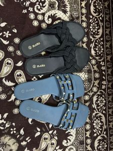 Zudio Flat Sandals - Black &amp; Blue