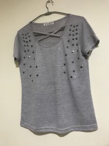 Korean Silver Shimmer Top