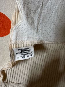 Cream Ribbed Button-Up Tank Top