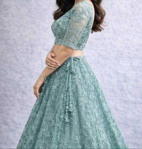 Mint Green Embellished Lehenga Choli