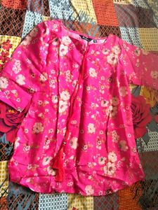 Vibrant Pink Floral Kurta
