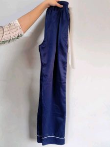 Navy Blue Satin Pajama Set