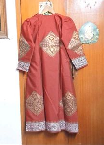 fancy Rust Kurta salwar Set &amp; Intricate Gold Pr