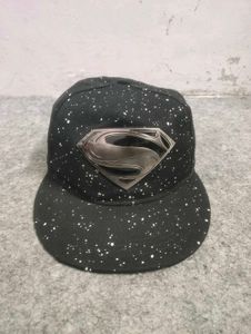 Superman Snapback Hat with metal logo