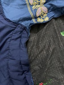Vastra Official Elegant Navy Blue Velvet Kurta Set