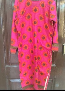 Vibrant Pink Printed Kurta