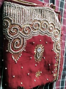 Havy Stone Work No Blouse/No Return /No refund