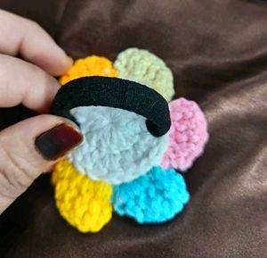 Crochet Smiley Flower Hair Tie for Girls🥰