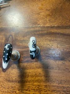 long polka dot bow press on nails