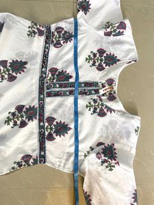 Anouk Printed White Churidar Dupatta Set