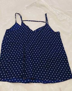 Navy Polka Dot Cami Top