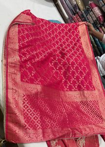 Elegant Pink Embroidered Kurta material