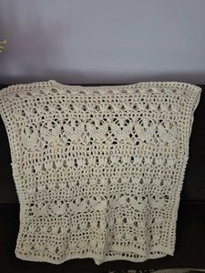 Cream Crochet Sleeveless Top