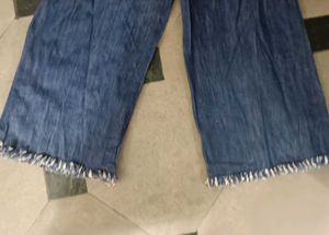 Wide Leg Cropped Denim Jeans