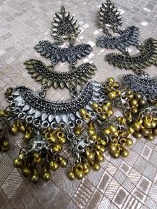 Oxidised Jhumka Earrings