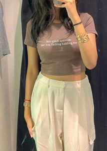 Shein Women Short Sleeve Typographic Chest Print