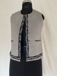 Embroidered Grey Ethnic Himachali  Waistcoat