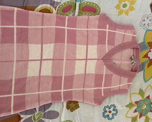 Pink Plaid Sleeveless Mini Dress