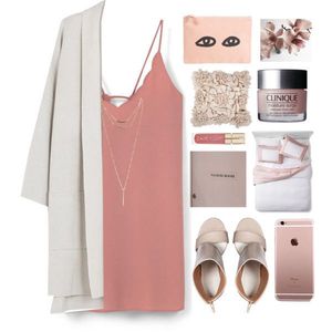 MANGO Cute Pink Scallop Trim Dress