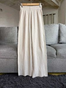 Relaxed Ribbed Wide Leg Pants