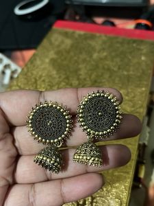 Antique Gold Jhumka Earrings