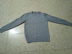 Gray Embellished Sweater