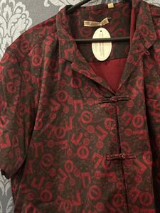 Unique Red &amp; Black Patterned Men's Kurta