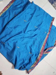 Banarsi saree (Blue &amp; pink) with Gold Accents