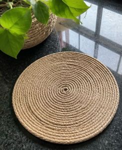 Set of 4 Round Jute Coasters