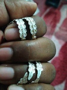 Silver Toe Rings with Bells 4  ring