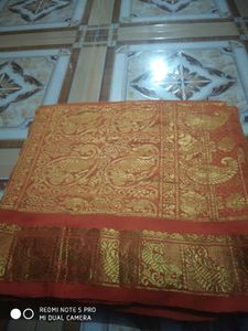 Old Vintage Silk Saree Golden Zari Work