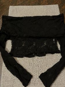 Black Lace Off-Shoulder Top