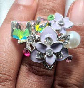 Sparking Two flower ring