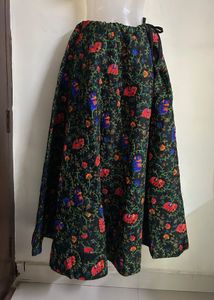 Boho Black Elephant Print Skirt