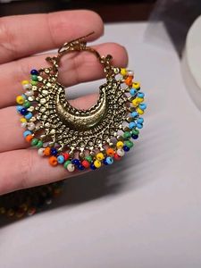 Boho Beaded Hoop Earrings