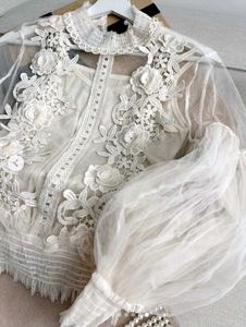 White Floral Lace Blouse
