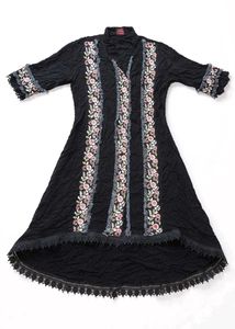 Black Embroidered Scarf