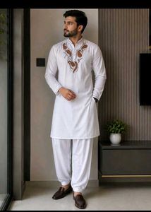 Men's White Kurta Pajama Set