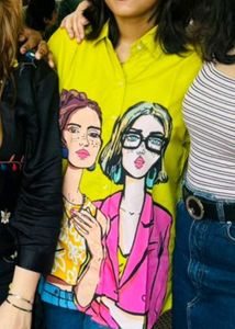Neon Color Cool Print Shirt