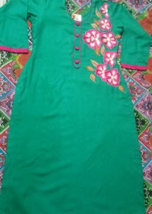 Sea Green Embroidered Kurti (Unused)