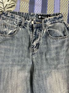 Vintage Wash Wide Leg Jeans
