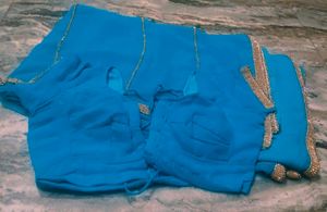 Vibrant Blue Saree with Sequins