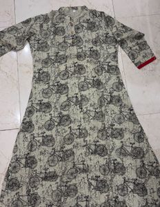 Unique Bicycle Print Kurta