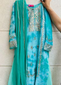 Sea Green Sharara Set With Gota Patti Work