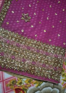 Embellished Magenta Saree