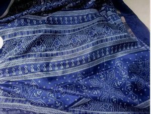 New Mrignayni  Blue Printed Saree With Blouse Piec