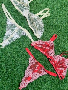 Lacy Red Bra &amp; Panty Set